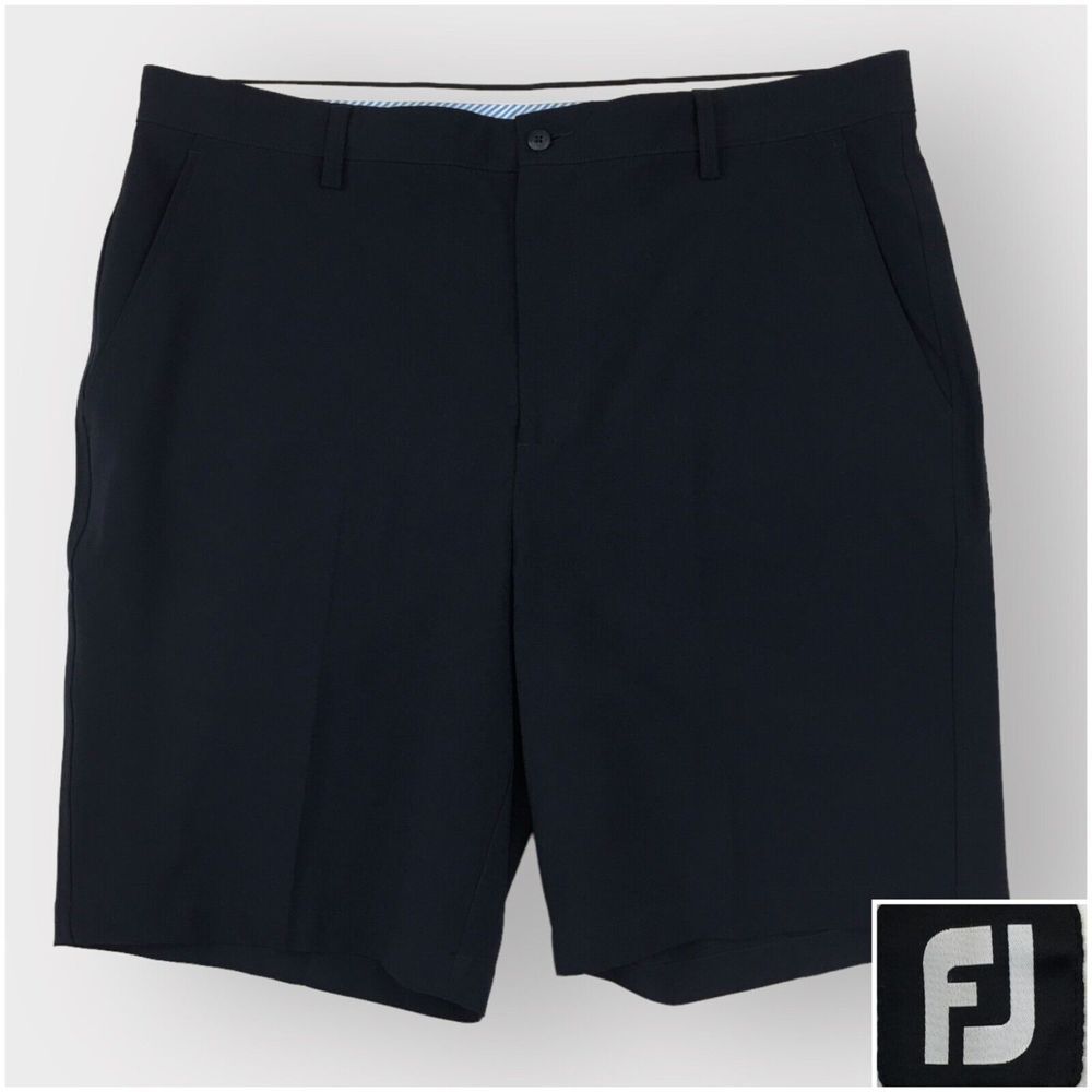 Footjoy FJ Chino Golf Shorts Men's Size 40 Navy Flat Front Stretch Casual